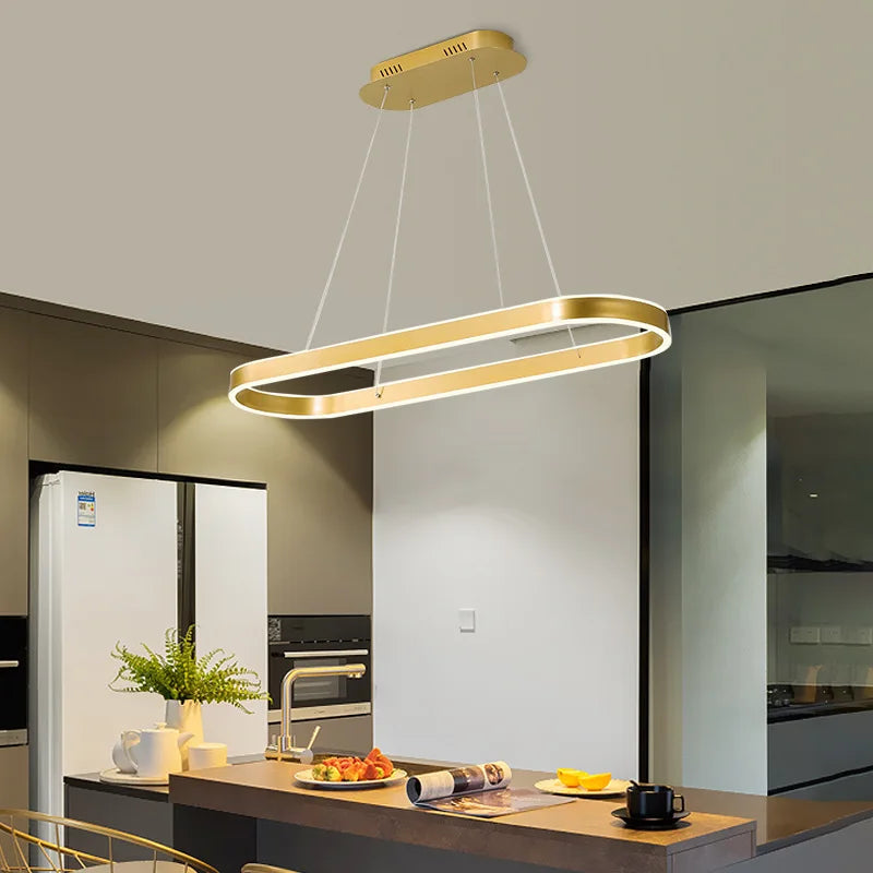 Aluminum LED Ring Chandelier for Kitchens & Dining Rooms
