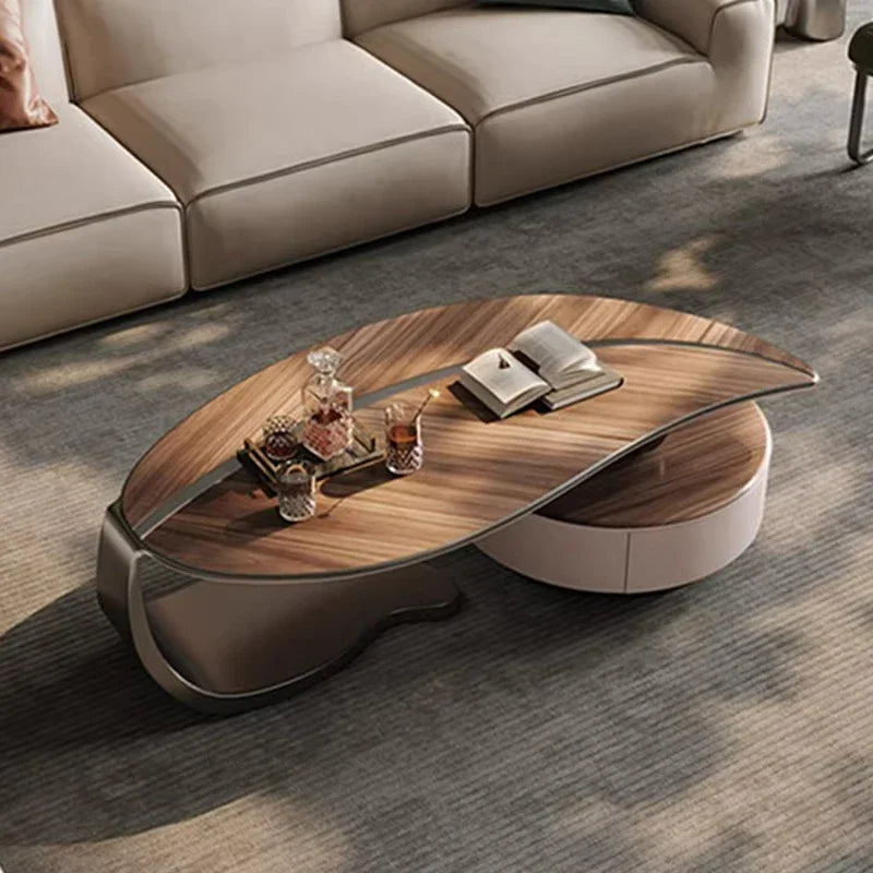 Luxury Leaf Shaped Coffee Table & TV Stand Set for Your Living Room