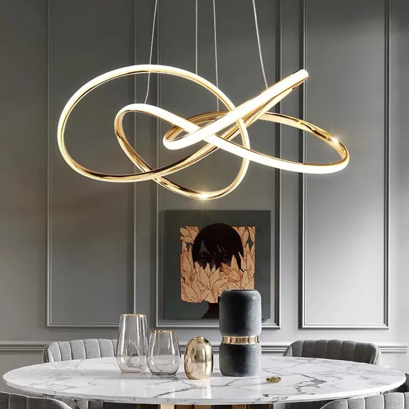 Gold Nordic LED Chandelier for Dining & Living Rooms