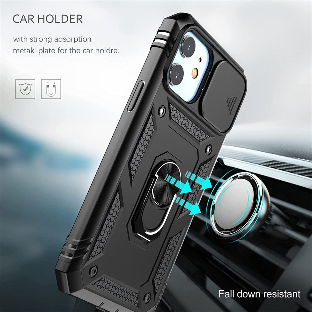Heavy Duty Case For iPhone 16, 16 Pro, 16 Plus, 16 ProMax, 15 14 13 12 Pro Max with Camera 360 Degree Rotate Kickstand Sturdy Shockproof Cover