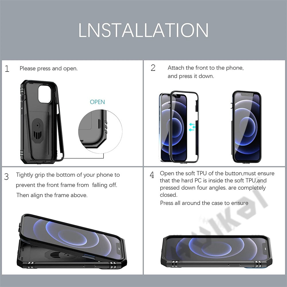 Heavy Duty Case For iPhone 16, 16 Pro, 16 Plus, 16 ProMax, 15 14 13 12 Pro Max with Camera 360 Degree Rotate Kickstand Sturdy Shockproof Cover