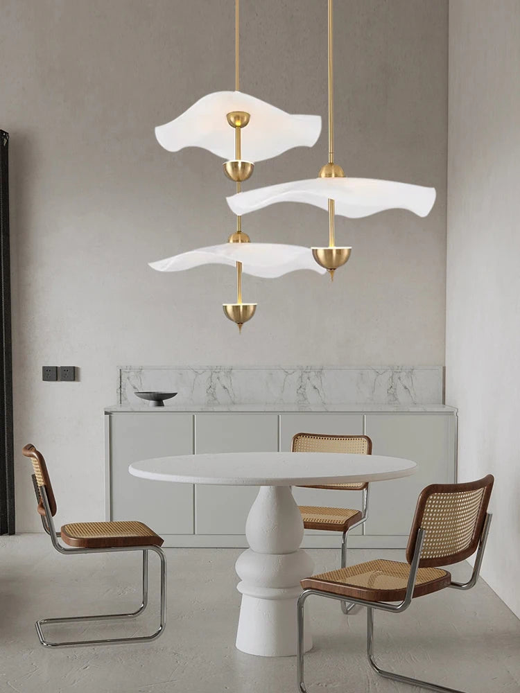 White LED Dimmable Art Deco Chandelier for Trendy Bedrooms