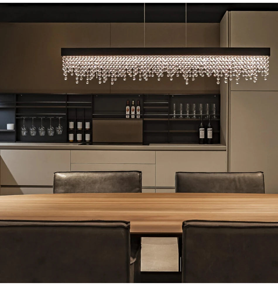 LED Crystal Chandeliers for Modern Dining & Kitchen Interiors