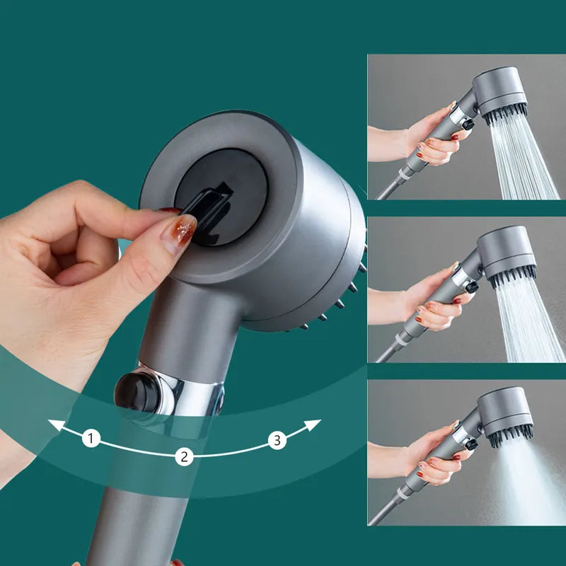 3 Modes Shower Head High Pressure Portable Filter Rainfall Faucet Tap