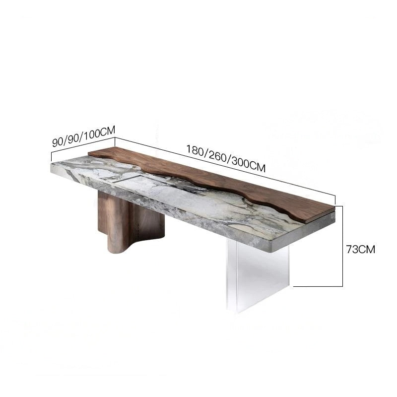 Handcrafted Floating Tea Table with Natural Stone Texture Perfect For Modern Design