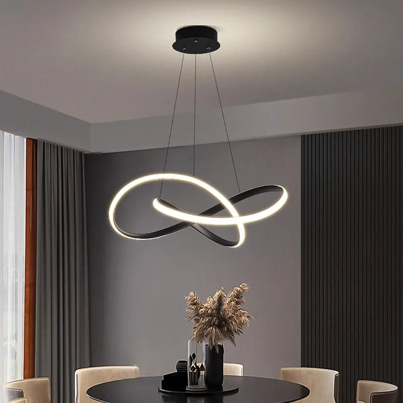 Sleek Nordic Chandelier Ideal LED Lighting for Dining Tables & Living Rooms
