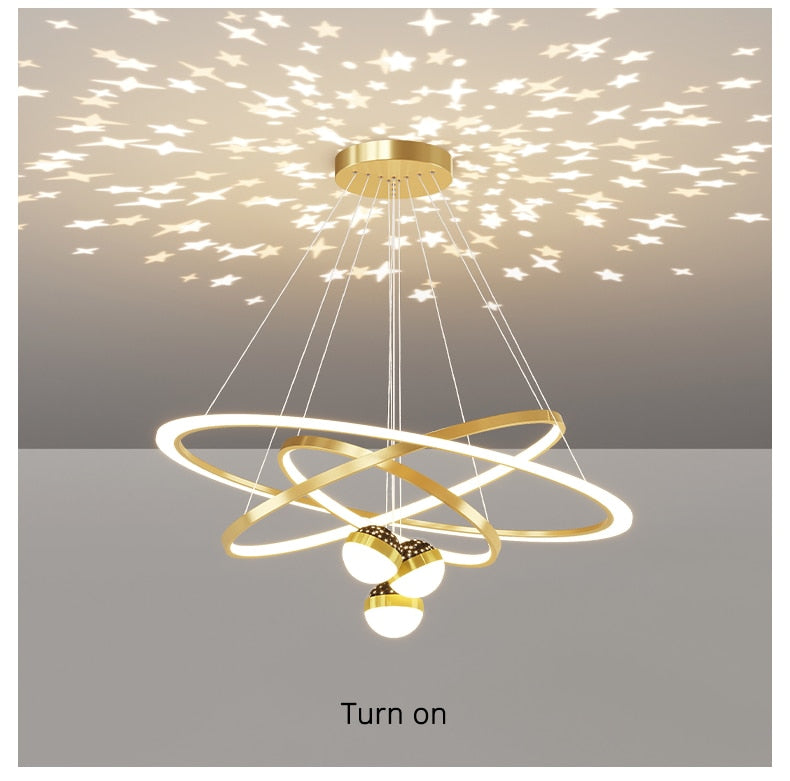 Modern Minimalist LED Ceiling Chandelier for Living Room, Bedroom, or Dining Room