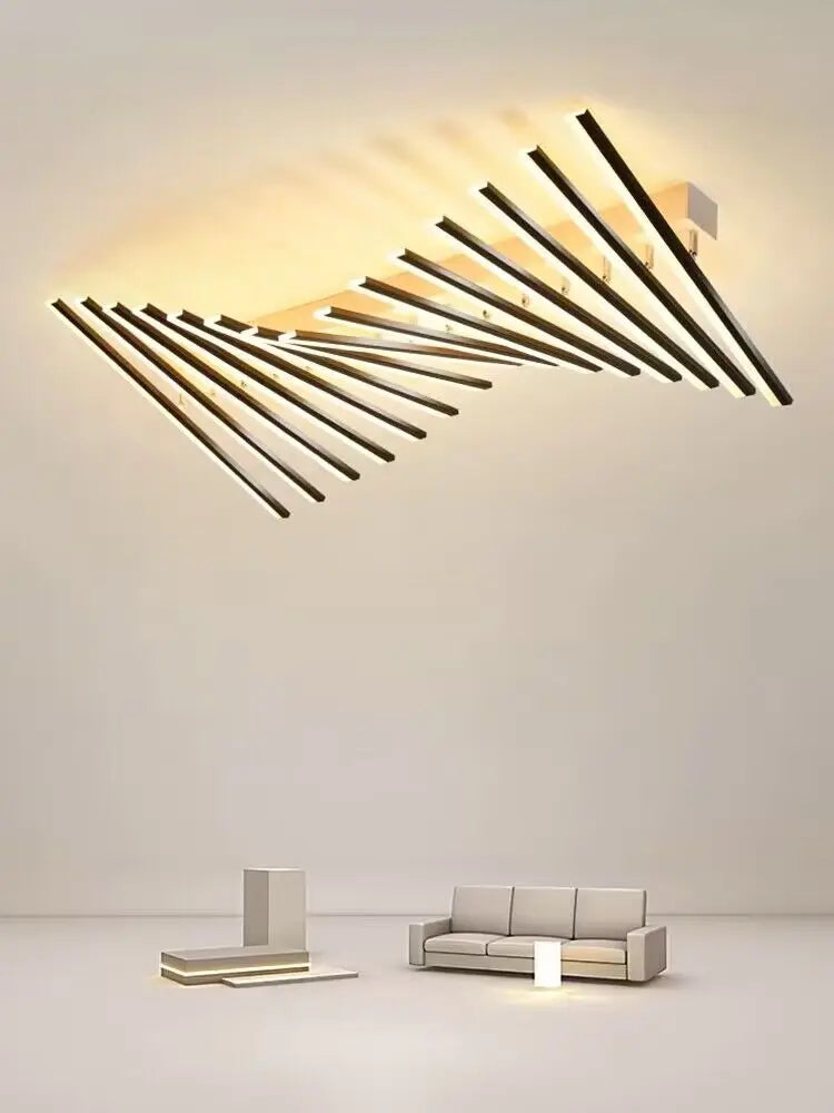 Versatile LED Strip Chandelier Ideal for Living Rooms, Offices & Restaurants