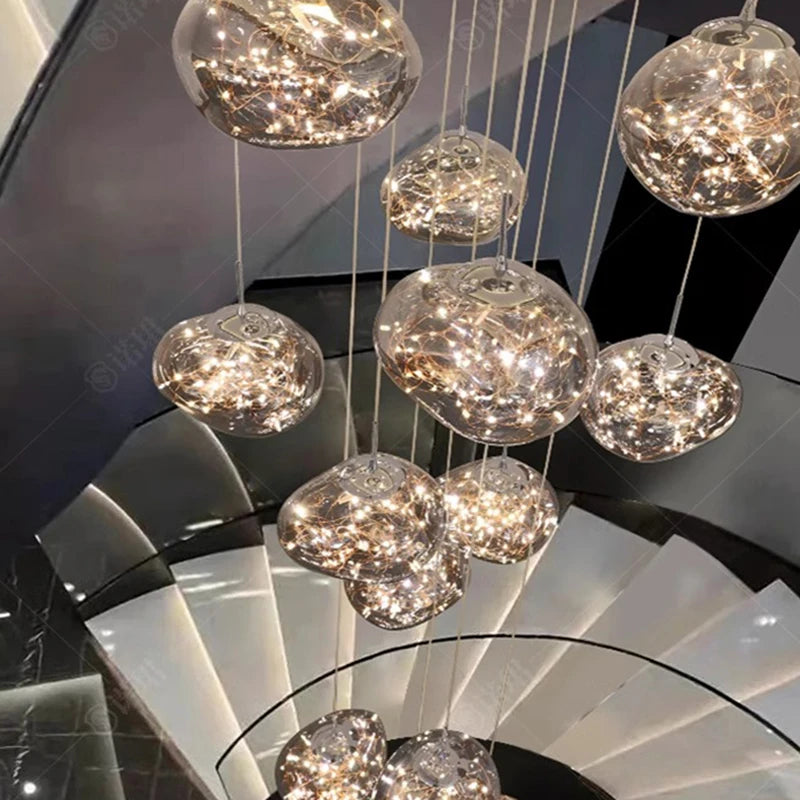 Luxury Crystal Chandelier Perfect Pendant Lighting for Stairs & Living Spaces