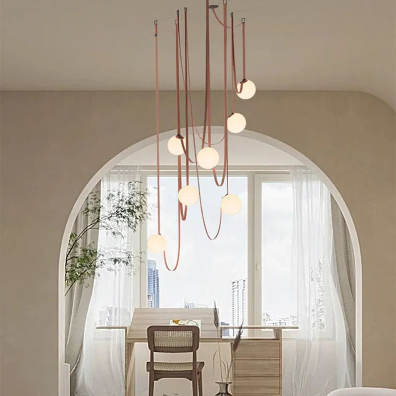 Elegant Art Deco White Glass Chandelier Perfect for Dining & Living Rooms
