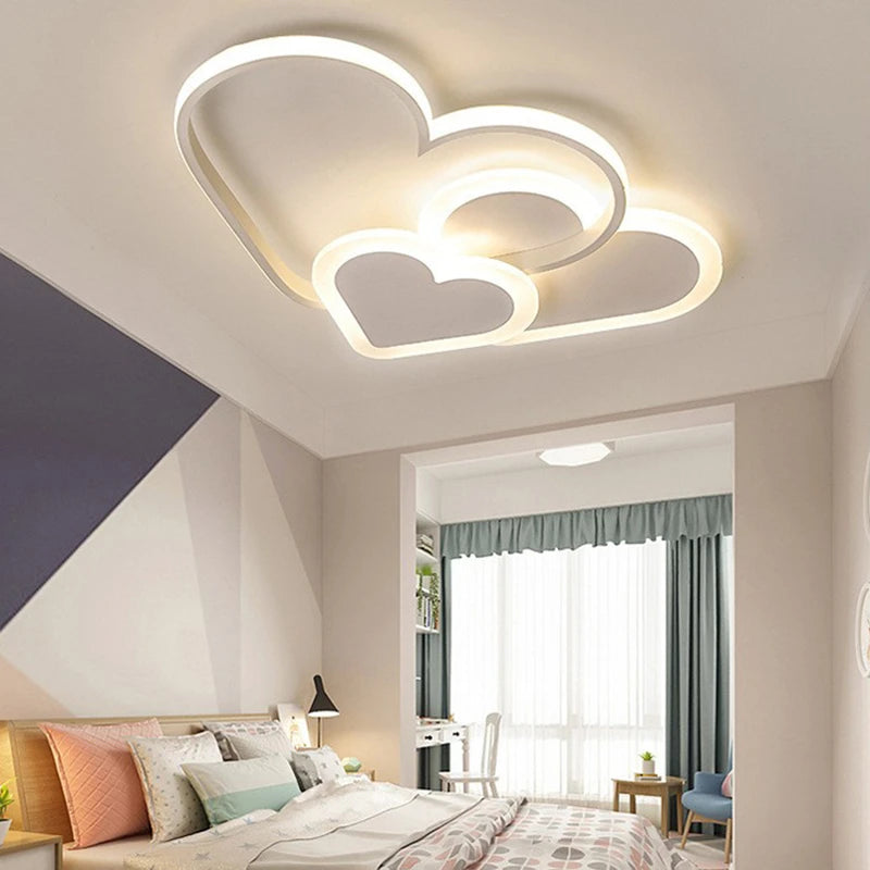Enchanting Cloud & Heart LED Ceiling Lamp Perfect Touch for Kids’ Spaces