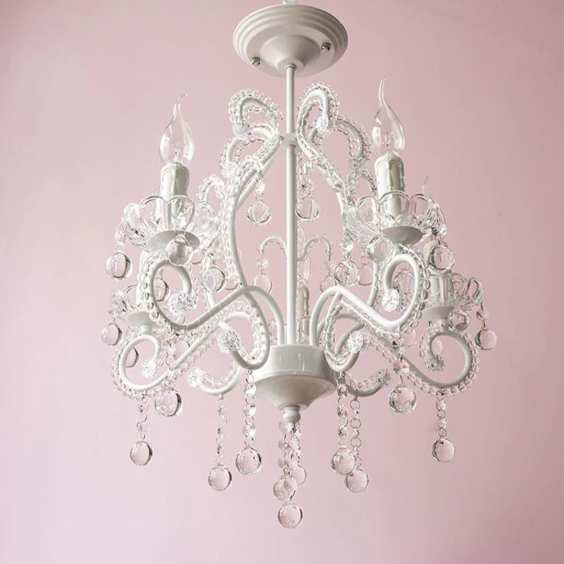 Beautiful Pink Crystal Chandelier for Girls’ Rooms