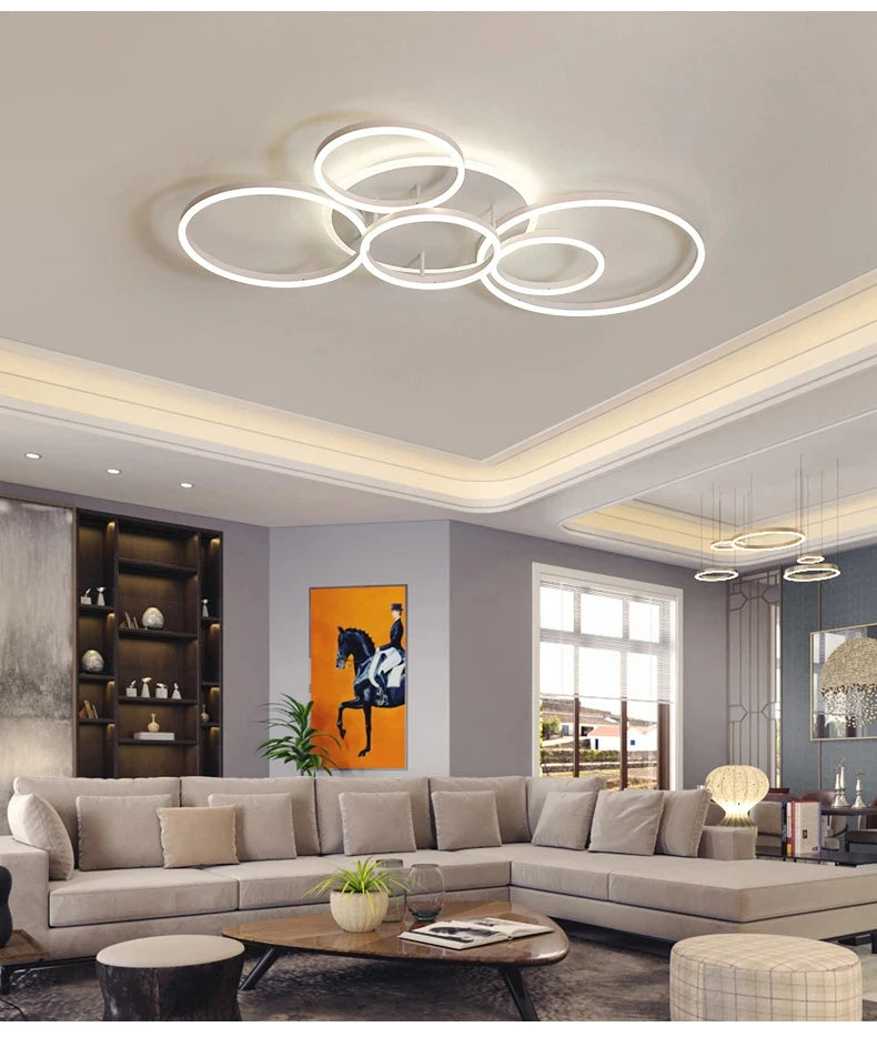 Geometric Sleek & Adjustable LED Chandelier for Stylish Homes