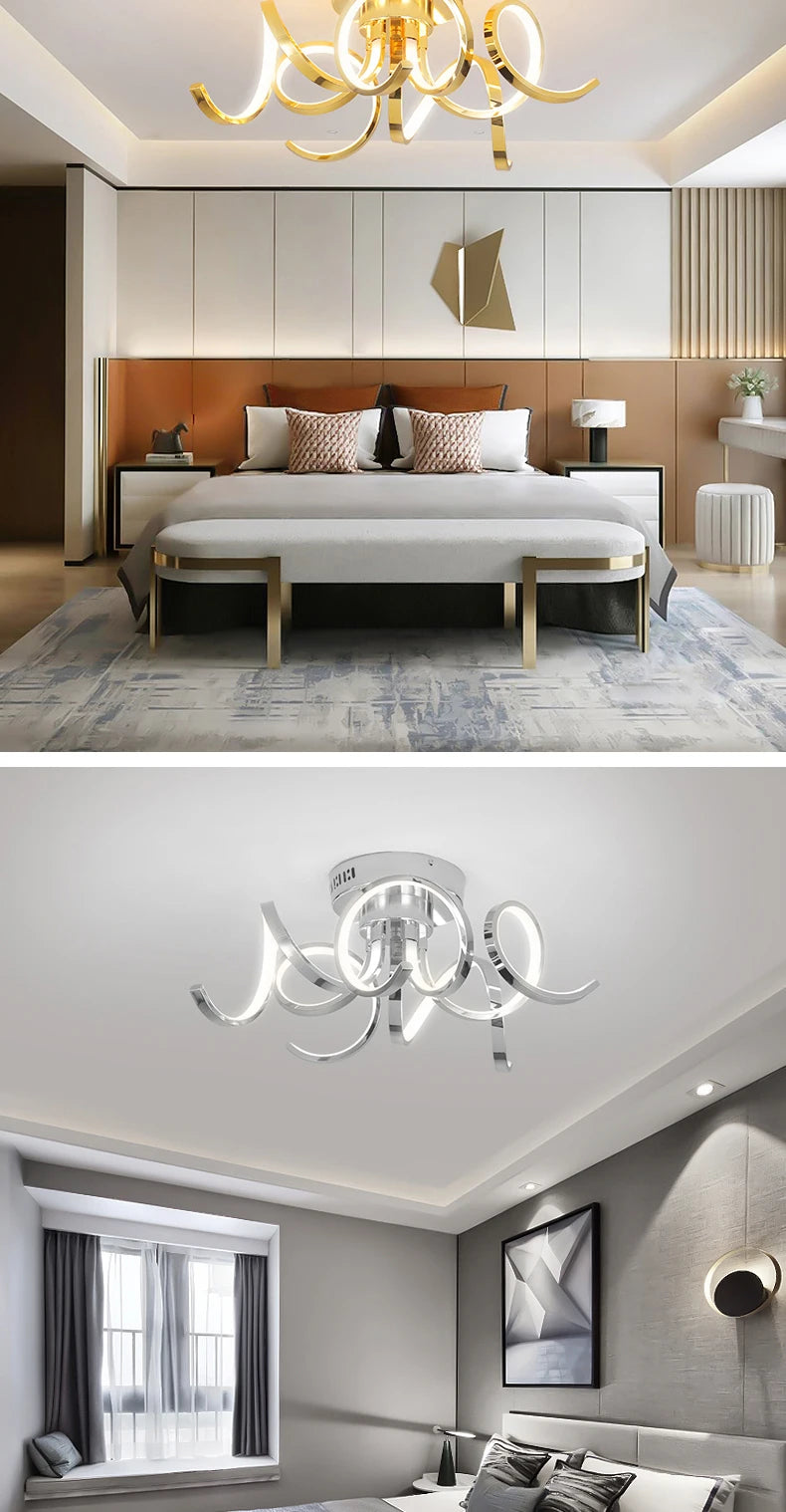 Chrome Lustre Ceiling Light with Remote for Ultimate Convenience