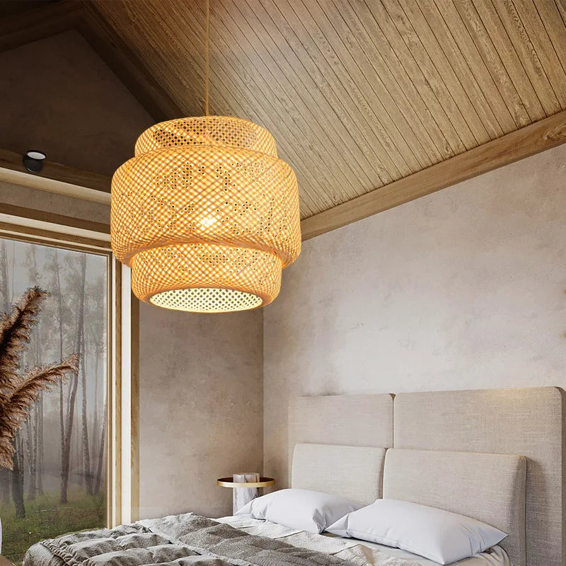 Handcrafted Hand Knitted Bamboo Pendant Lamp for Home & Restaurant