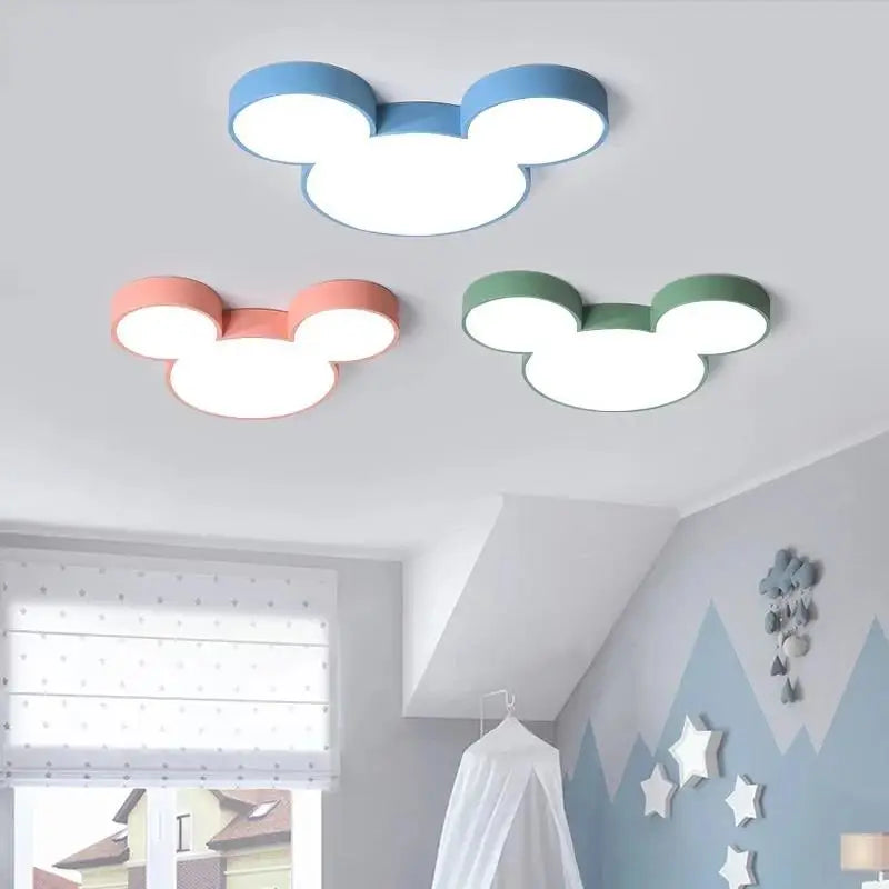Nordic Macaron Mickey Ceiling Lamp Perfect for Nurseries & Playrooms