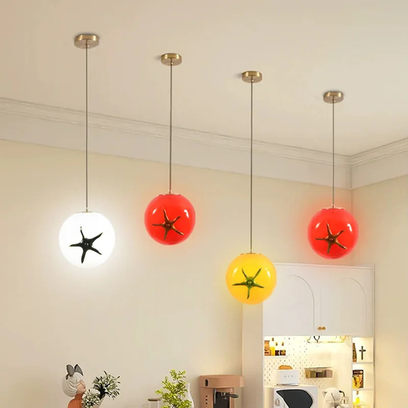 Aesthetic Tomato Pendant Lamp for Bedside, Living Room, or Kitchen