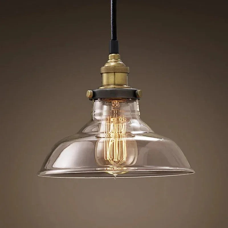 Clear Gray & Amber Glass Pendant Lamp Stylish Glass Hanging Light for Any Room