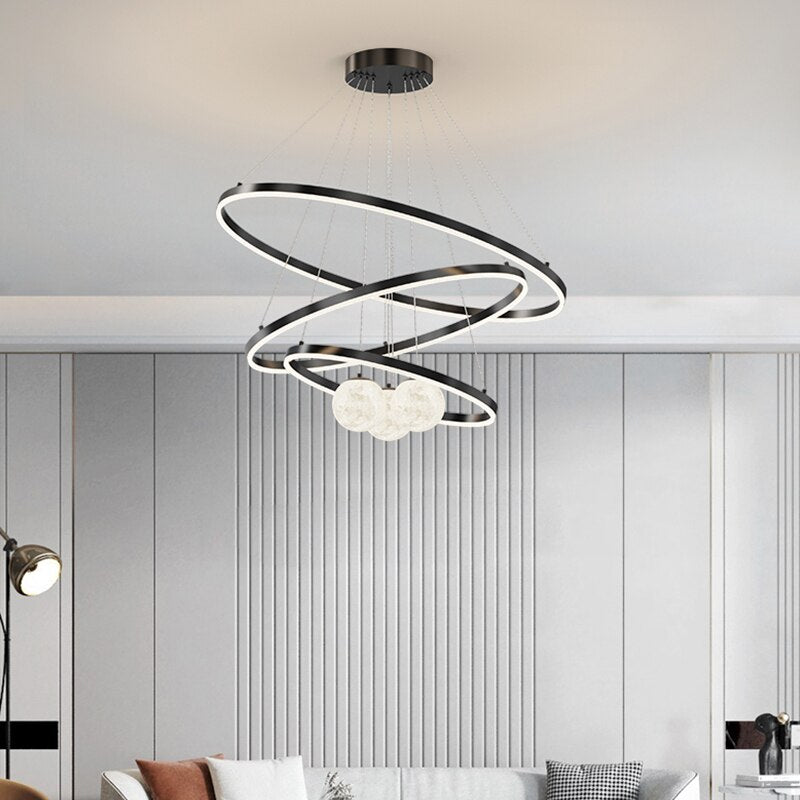 Modern Minimalist LED Ceiling Chandelier for Living Room, Bedroom, or Dining Room