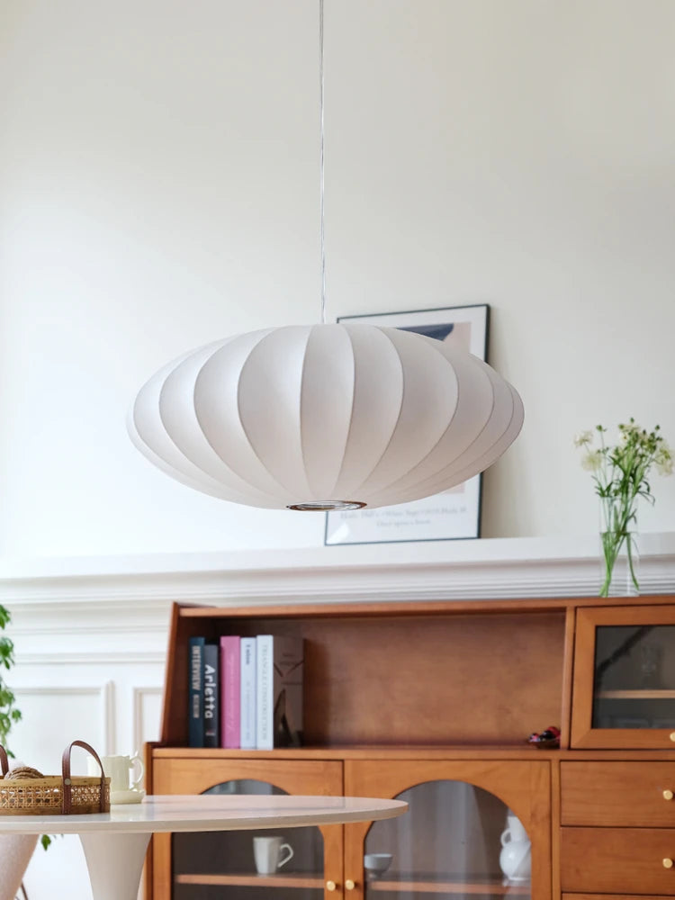 Handmade Silk Chandelier for a Serene Living & Dining Room