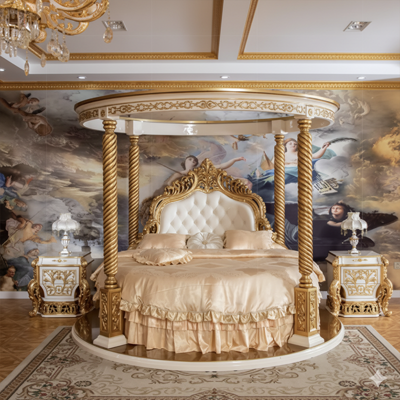 Luxury European Round Bed Wedding Lounge Elegance in Your Home