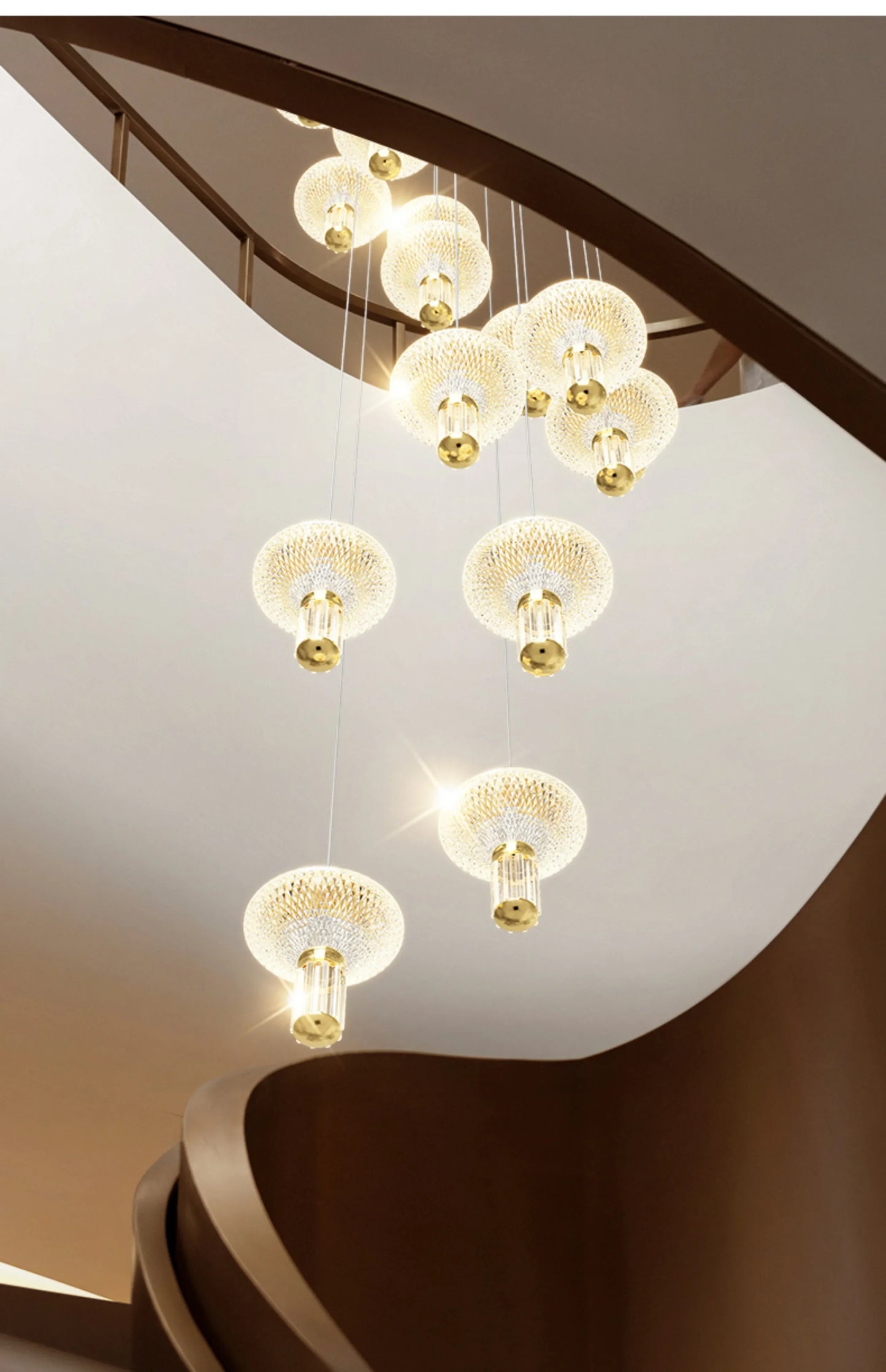 Duplex Staircase Chandelier Perfect for Villas, Lofts & Apartments
