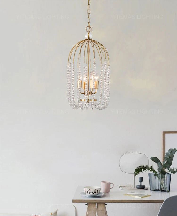 Unique Crystal Tassel Chandelier for Bedroom, Dining Room, or Kitchen