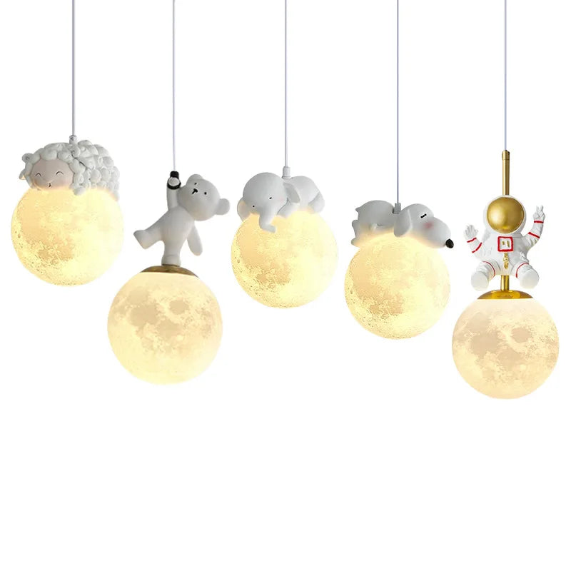 Adorable Bear Moon, and Astronaut Chandelier for Boys and Girls