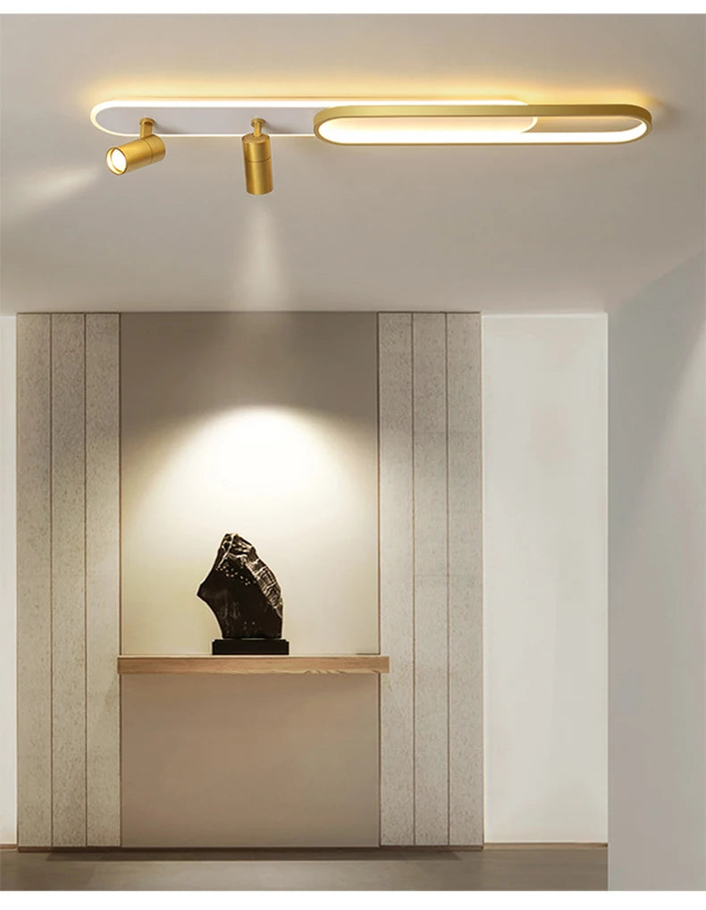 Sleek LED Chandelier with Adjustable Spotlights Perfect for Living, Dining, Bedroom & More