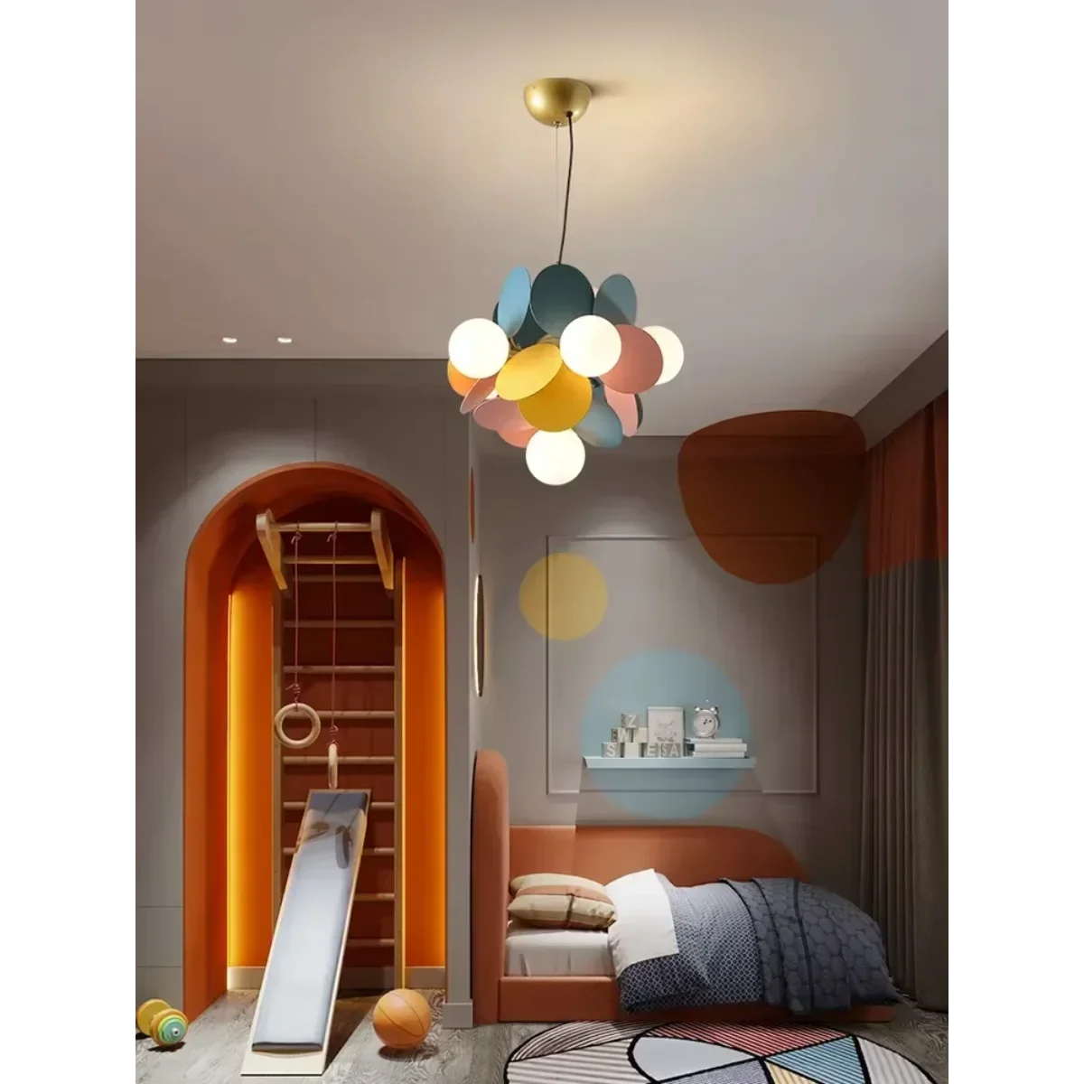 Vibrant Color Ceiling Chandelier Perfect for Kids' Rooms & Modern Interiors
