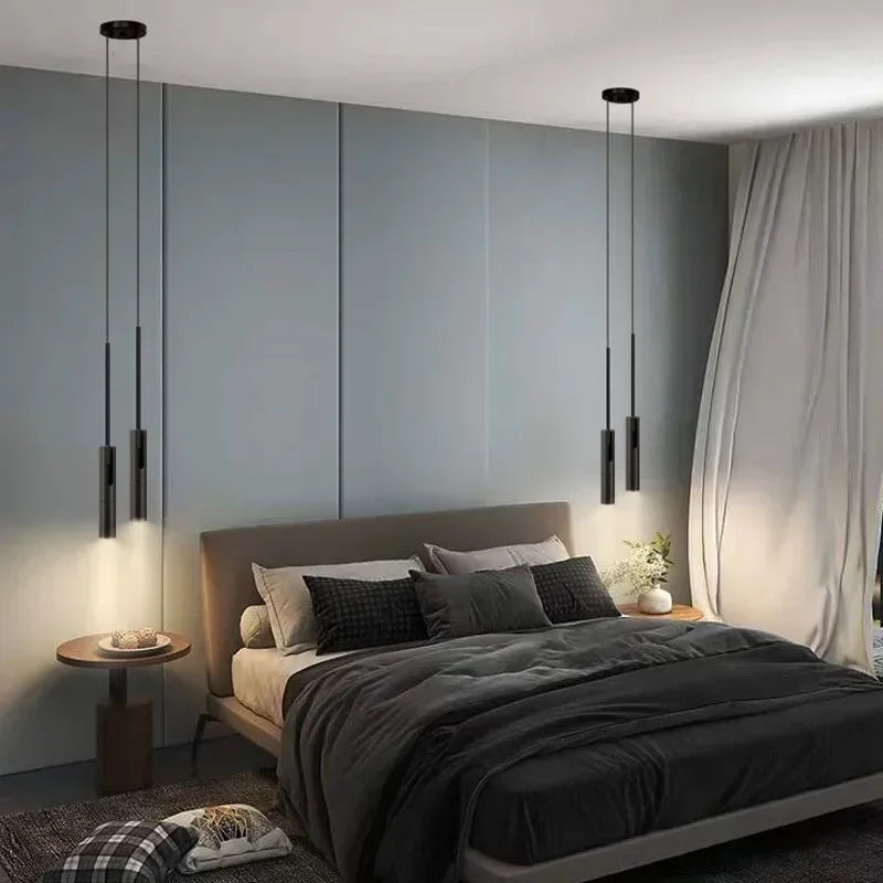 Stylish Nordic Black Adjustable Pendant Light Perfect for Bedroom & Dining Room Lighting