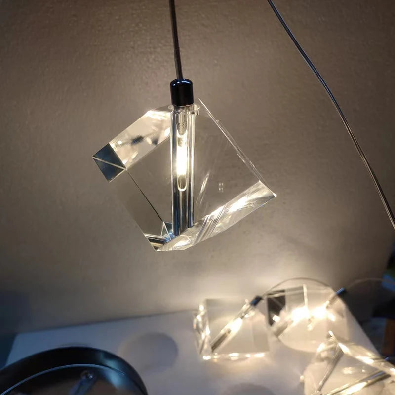LED Square Crystal Chandelier for Hotels, Restaurants, and Staircases