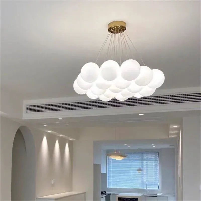 Stylish Glass Ball Bubble Chandelier for Living Room or Dining Area