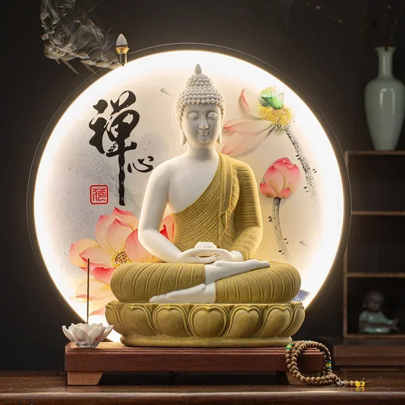 Ceramic Buddha Statue Lamp Divine Touch for Your Living Space