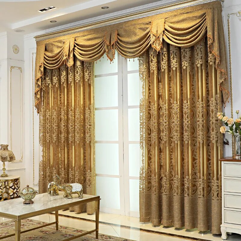 High-end Luxury European Embroidery Curtains for Living Dining Bedroom