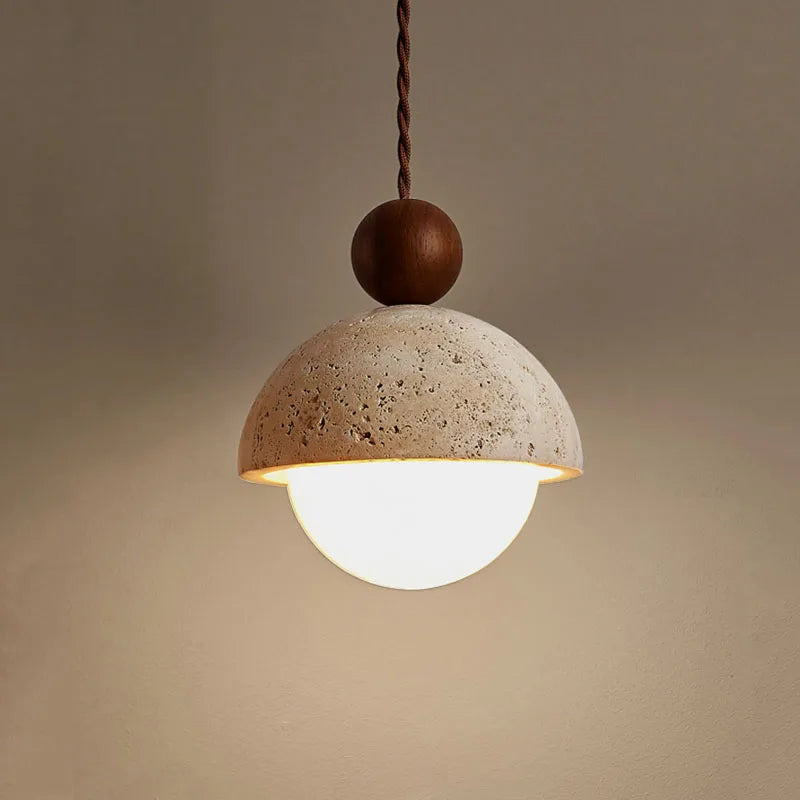Unique Semi Circular Design Yellow Stone LED Chandelier for Cozy Interiors