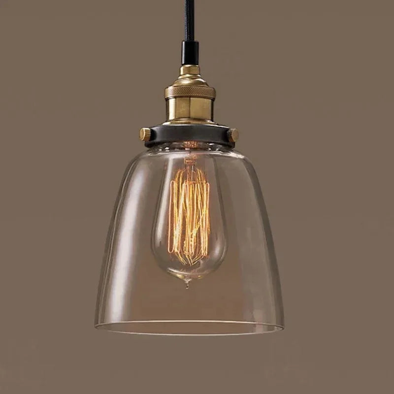 Clear Gray & Amber Glass Pendant Lamp Stylish Glass Hanging Light for Any Room