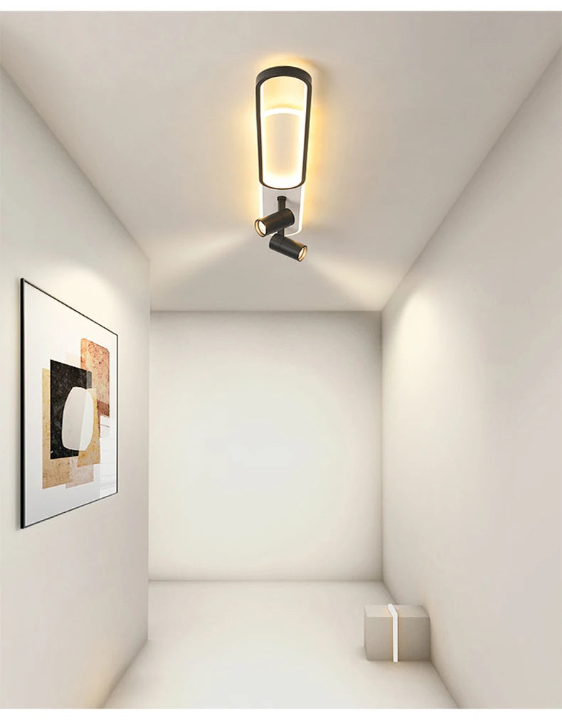Sleek LED Chandelier with Adjustable Spotlights Perfect for Living, Dining, Bedroom & More