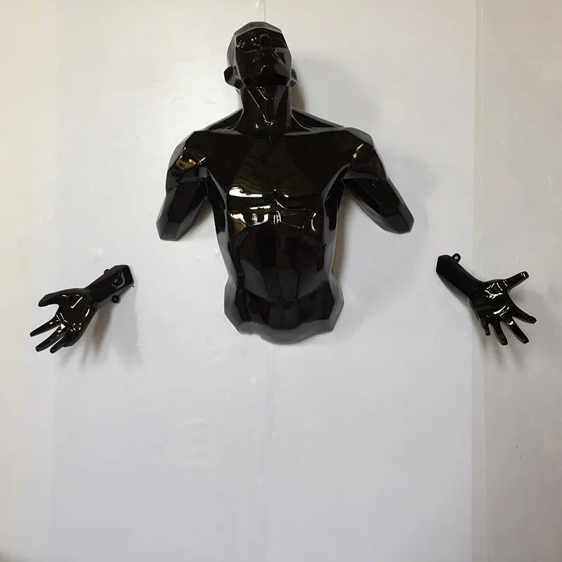 Creative 3D Wall Sculpture – Retro Character Wall Decoration for Barbecue & Dining Spaces