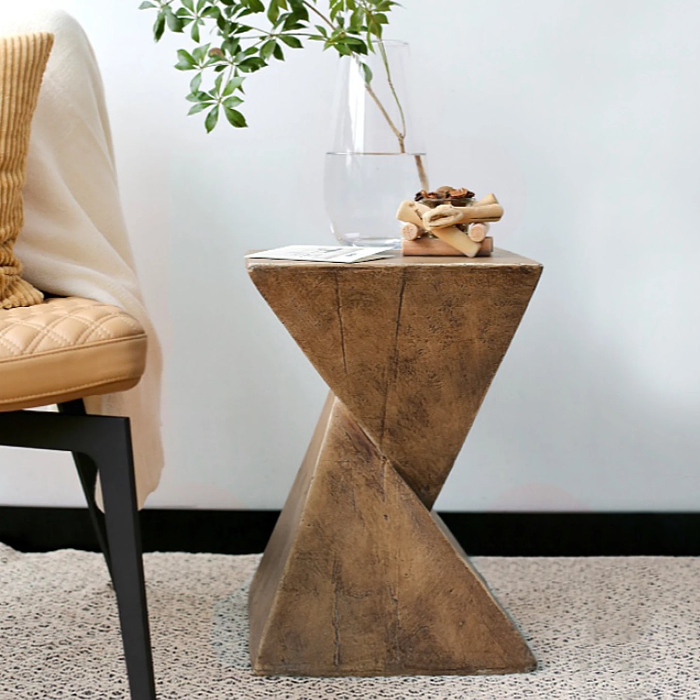 Geometric Concrete Side Table Perfect for Indoors & Outdoors