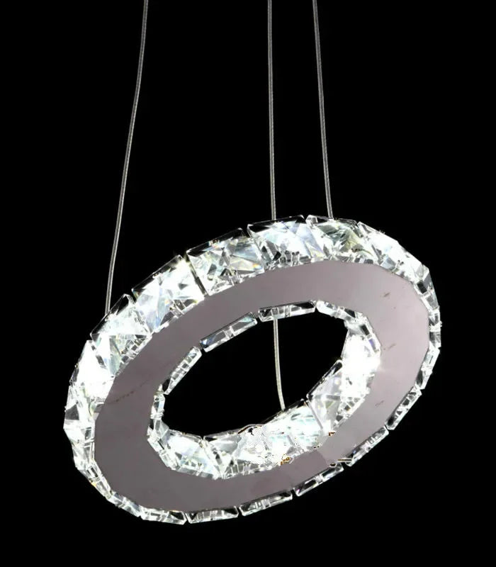 Sleek 200mm Crystal Ring Lamp for Offices & Small Spaces