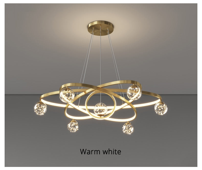 Modern Minimalist LED Ceiling Chandelier for Living Room, Bedroom, or Dining Room