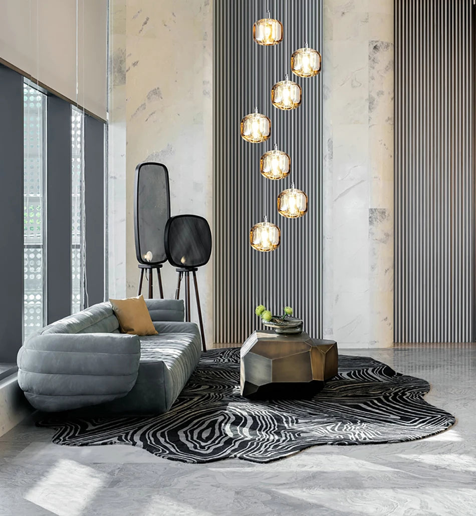 Luxury Loft Ceiling Chandelier Crystal LED Lighting for Living Room, Bedroom, Staircase, and Dining Spaces