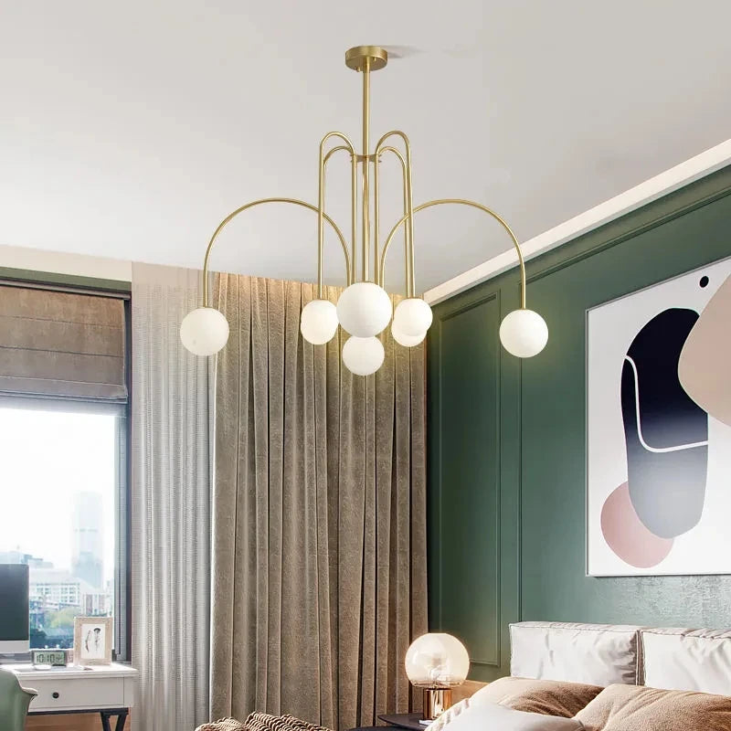 Elegant 8 Head Glass Ball Chandelier Perfect for Dining & Kitchen