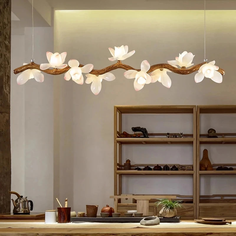 Branch Style Floral Chandelier Perfect for Living Room, Dining Area, or Kitchen