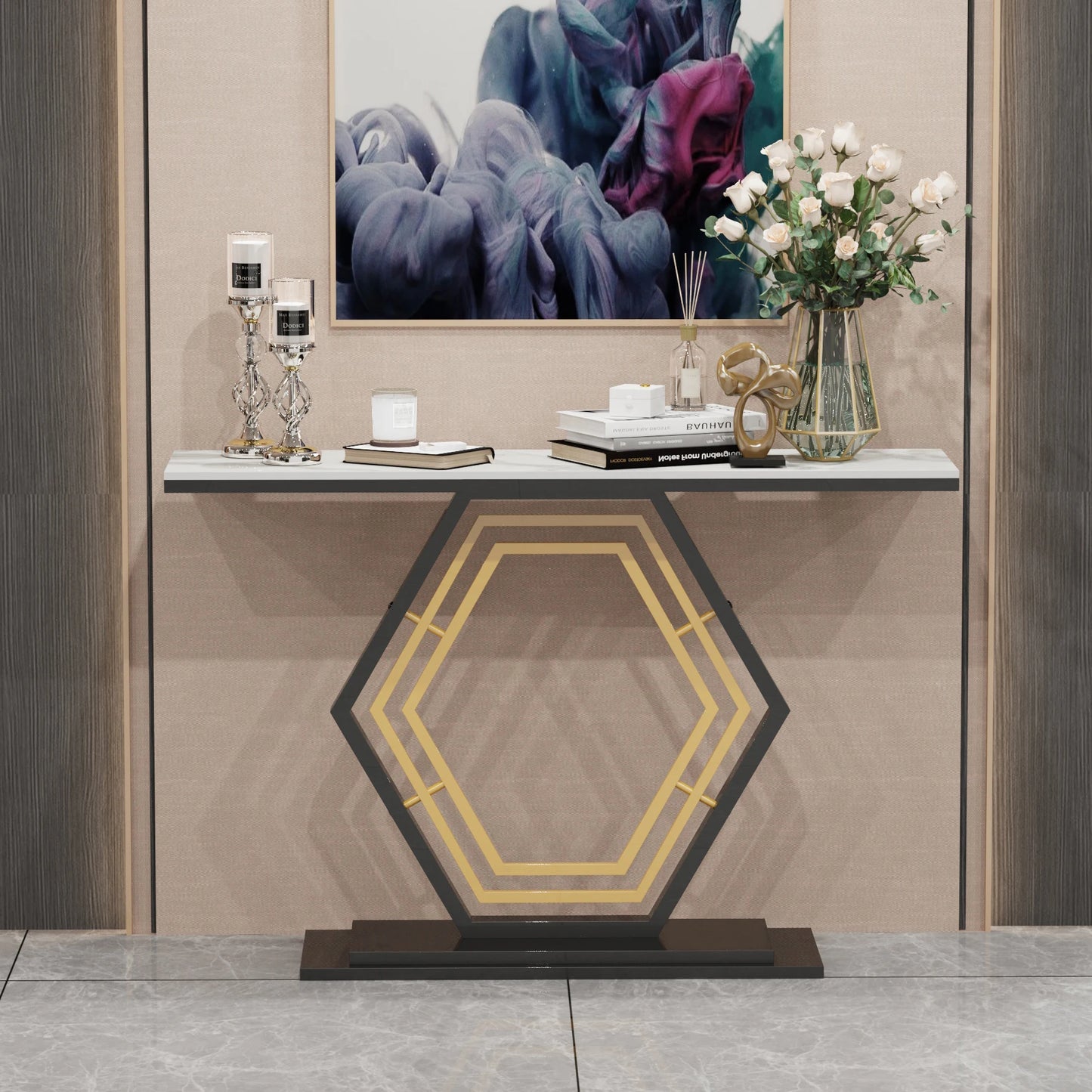 Durable Sintered Stone Console Table for Your Entryway