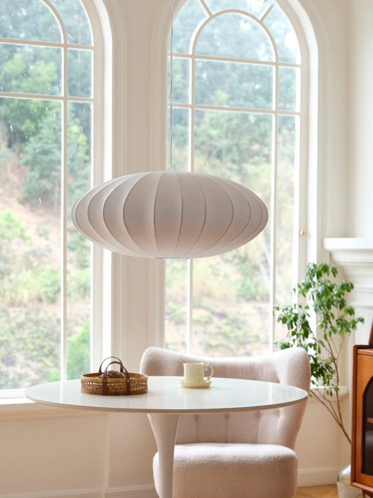 Handmade Silk Chandelier for a Serene Living & Dining Room