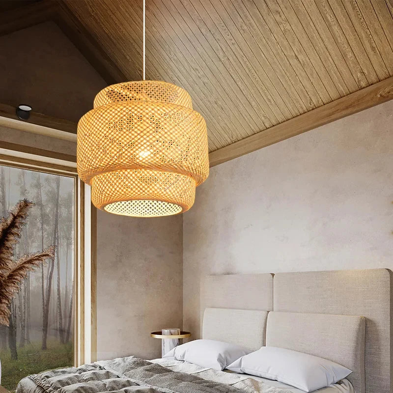 Handwoven Bamboo Pendant Light for Home & Dining