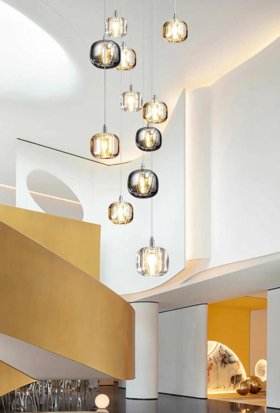 Luxury Loft Ceiling Chandelier Crystal LED Lighting for Living Room, Bedroom, Staircase, and Dining Spaces