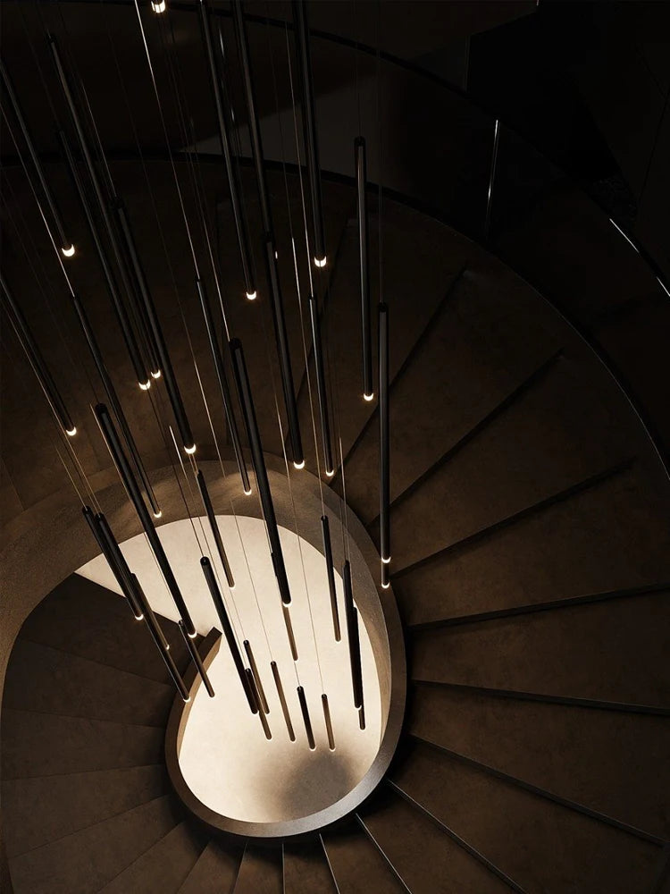 Modern Loft LED Chandelier for Staircases & Hotels